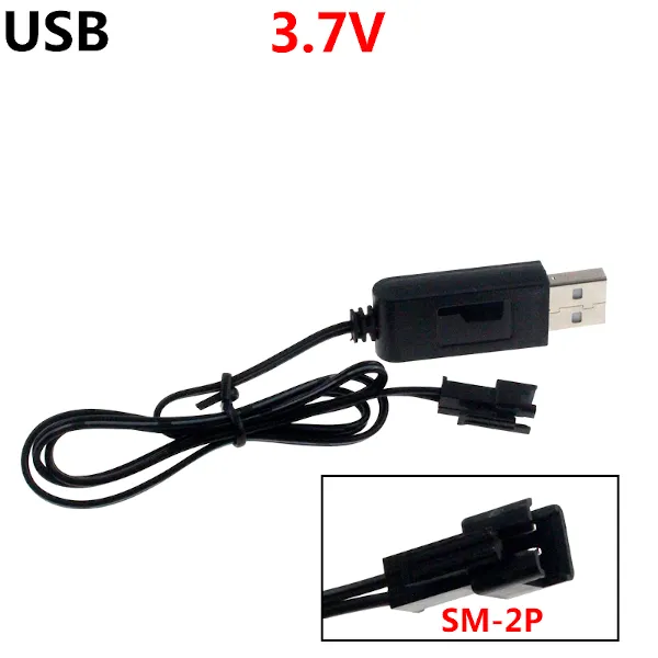 USB male to SM-2P plug 3.7V lithium battery charger for remote control car robot