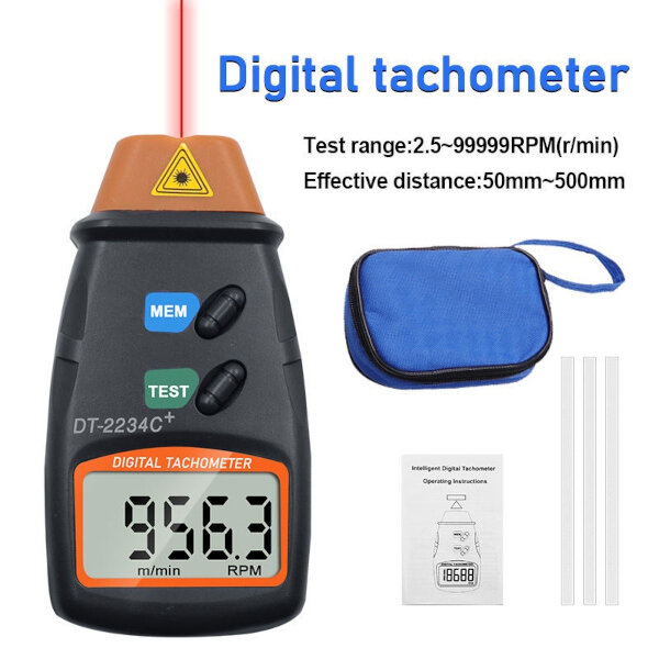 DT-2234c+ Digital LCD Laser Non Contact Photo Tachometer