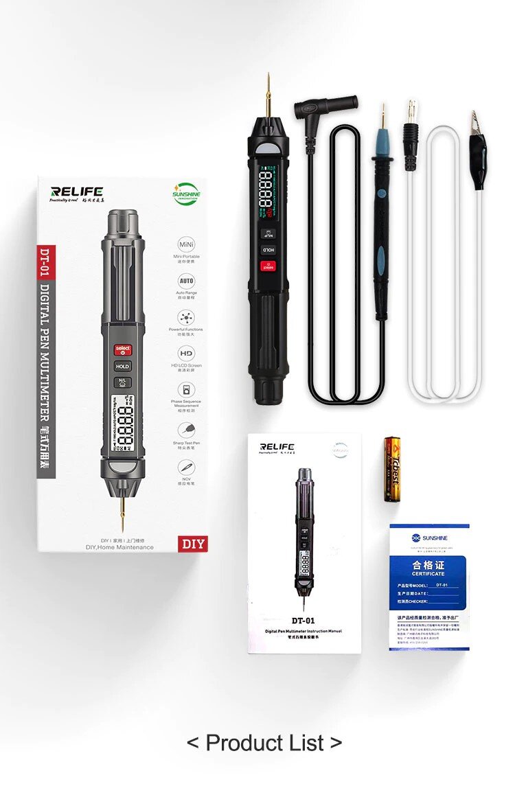 RELIFE DT-01 Smart Pen Type Mini Multimeter