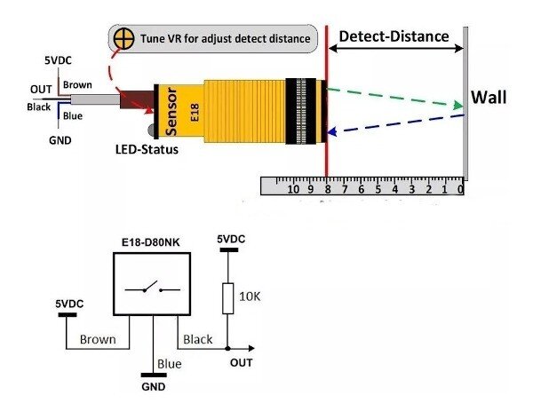 E18-D80NK IR Obstacle Avoidance Proximity Sensor