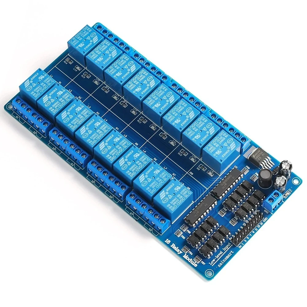 5V 16 Channel Relay Module With OptoCoupler – High Power Control Board for Arduino, ESP & PLC