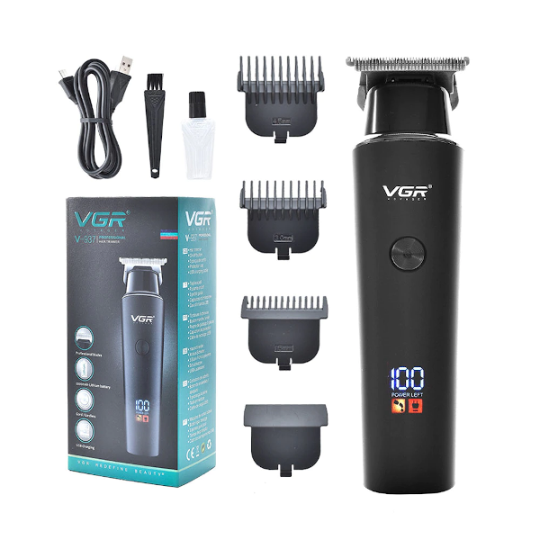 VGR V937 Professional Rechargeable Hair Trimmer With LCD Digital Display