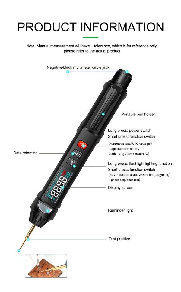 RELIFE DT-01 Smart Pen Type Mini Multimeter