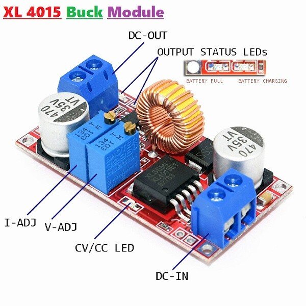 XL4015 5A Step-Down DC Module with CV/CC Control